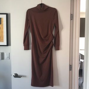 Slim fitting turtleneck dress EUC pink brown (see photos)